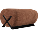 Meridian Akira Cognac Fabric Ottoman IMAGE 4