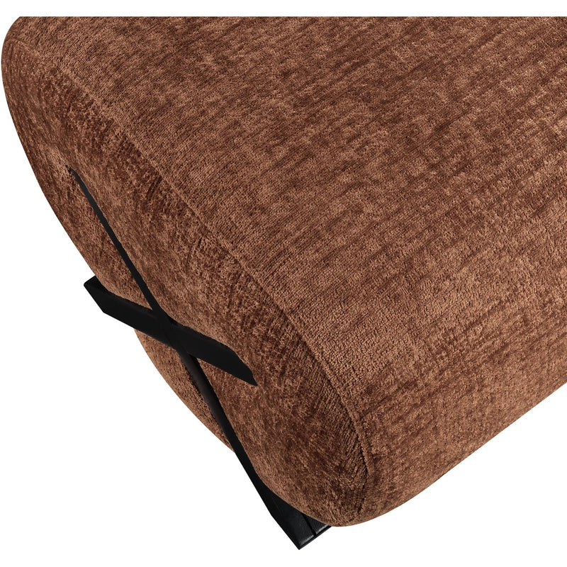 Meridian Akira Cognac Fabric Ottoman IMAGE 6
