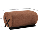 Meridian Akira Cognac Fabric Ottoman IMAGE 7