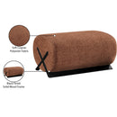Meridian Akira Cognac Fabric Ottoman IMAGE 8