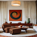 Meridian Akira Cognac Fabric Ottoman IMAGE 9