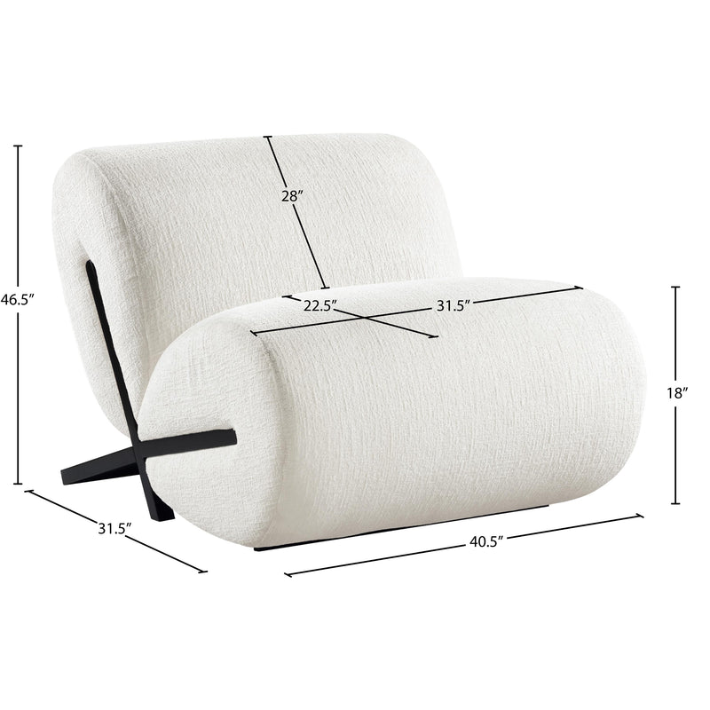 Meridian Akira Cream Fabric Accent Chair IMAGE 8
