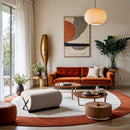 Meridian Akira Cream Fabric Ottoman IMAGE 2