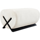 Meridian Akira Cream Fabric Ottoman IMAGE 4