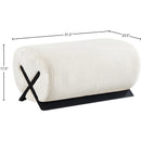 Meridian Akira Cream Fabric Ottoman IMAGE 7