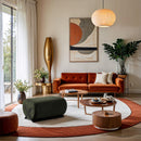 Meridian Akira Green Fabric Ottoman IMAGE 2