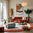 Meridian Akira Grey Fabric Ottoman IMAGE 2