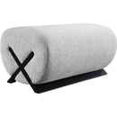 Meridian Akira Grey Fabric Ottoman IMAGE 4