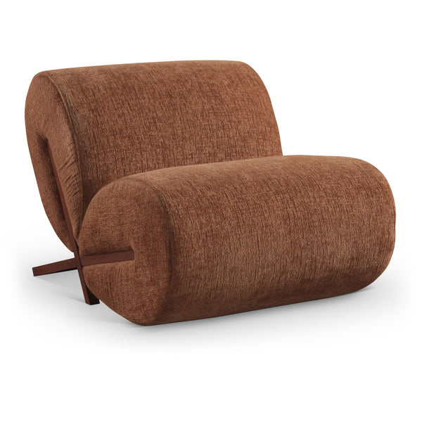 Meridian Akira Cognac Fabric Accent Chair IMAGE 1