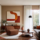 Meridian Akira Cognac Fabric Accent Chair IMAGE 2