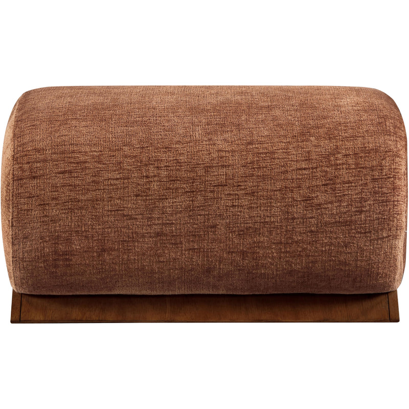 Meridian Akira Cognac Fabric Ottoman IMAGE 3