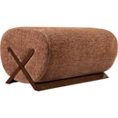 Meridian Akira Cognac Fabric Ottoman IMAGE 4