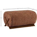 Meridian Akira Cognac Fabric Ottoman IMAGE 7