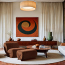 Meridian Akira Cognac Fabric Ottoman IMAGE 9