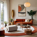 Meridian Akira Cream Fabric Ottoman IMAGE 2