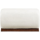 Meridian Akira Cream Fabric Ottoman IMAGE 3