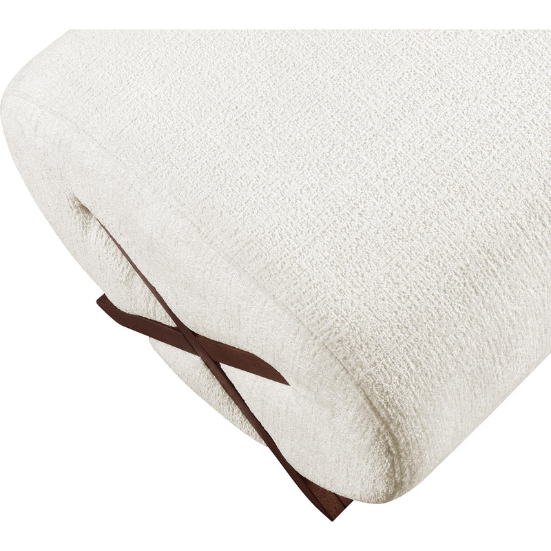 Meridian Akira Cream Fabric Ottoman IMAGE 6