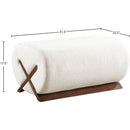 Meridian Akira Cream Fabric Ottoman IMAGE 7
