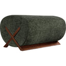 Meridian Akira Green Fabric Ottoman IMAGE 4