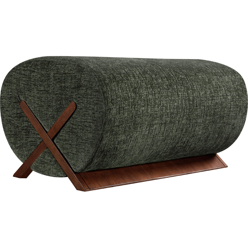 Meridian Akira Green Fabric Ottoman IMAGE 4