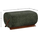 Meridian Akira Green Fabric Ottoman IMAGE 7