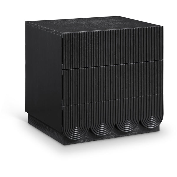 Meridian Scallop Black Night Stand IMAGE 1