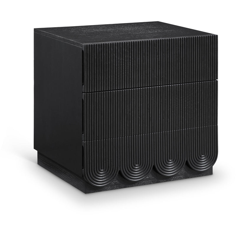 Meridian Scallop Black Night Stand IMAGE 1