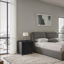 Meridian Scallop Black Night Stand IMAGE 2