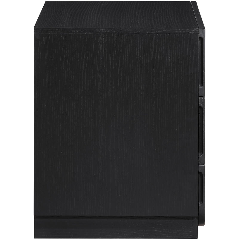 Meridian Scallop Black Night Stand IMAGE 4