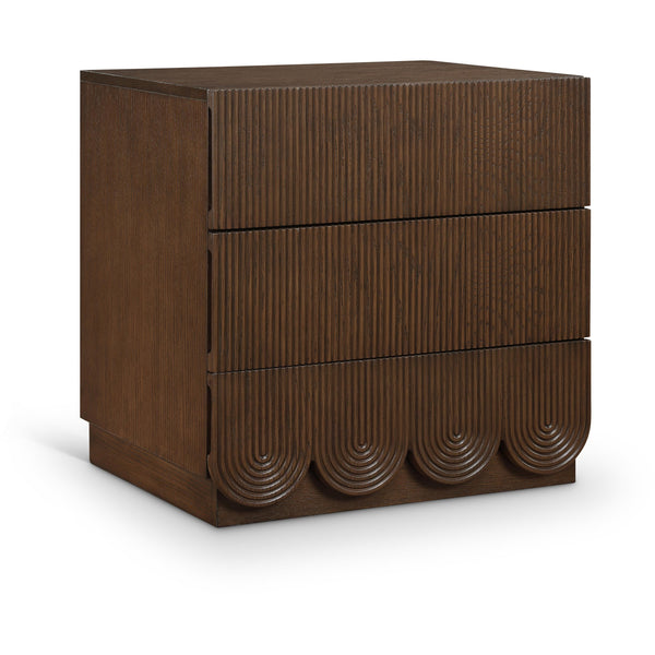 Meridian Scallop Brown Night Stand IMAGE 1