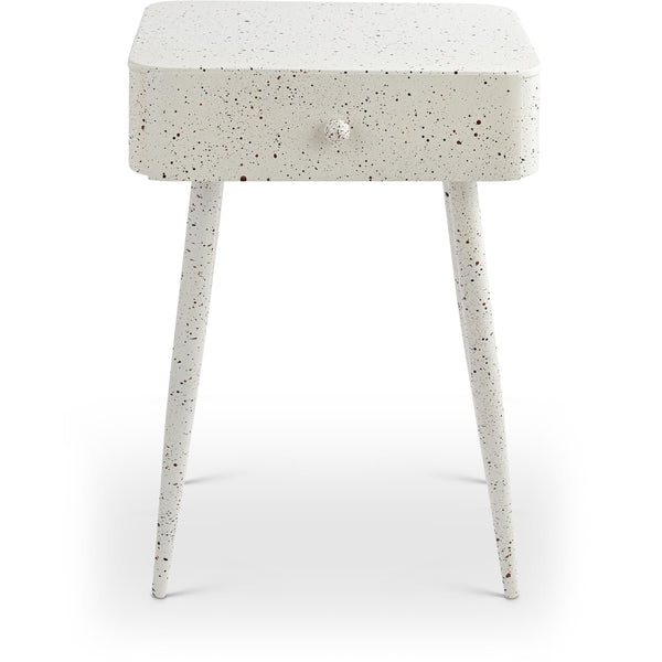 Meridian Rylan White Iron Night Stand IMAGE 1