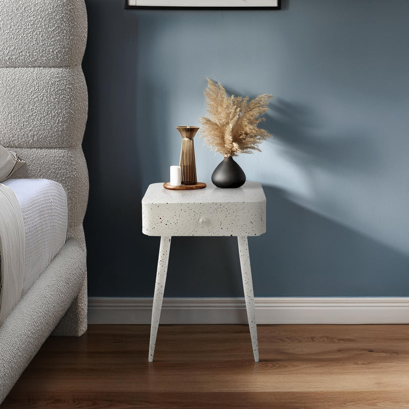 Meridian Rylan White Iron Night Stand IMAGE 2