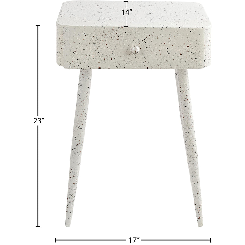 Meridian Rylan White Iron Night Stand IMAGE 9