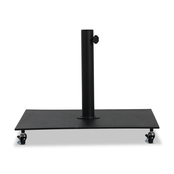 Meridian Belize Matte Black Steel Patio Umbrella Base IMAGE 1