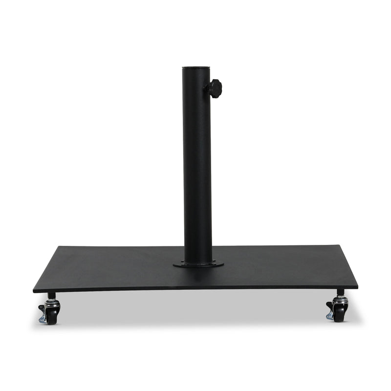 Meridian Belize Matte Black Steel Patio Umbrella Base IMAGE 1
