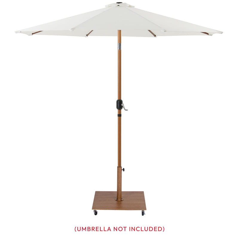 Meridian Belize Teak Steel Patio Umbrella Base IMAGE 12
