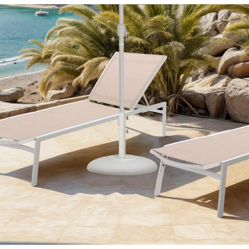 Meridian Cozumel Matte White Steel Patio Umbrella Base IMAGE 2