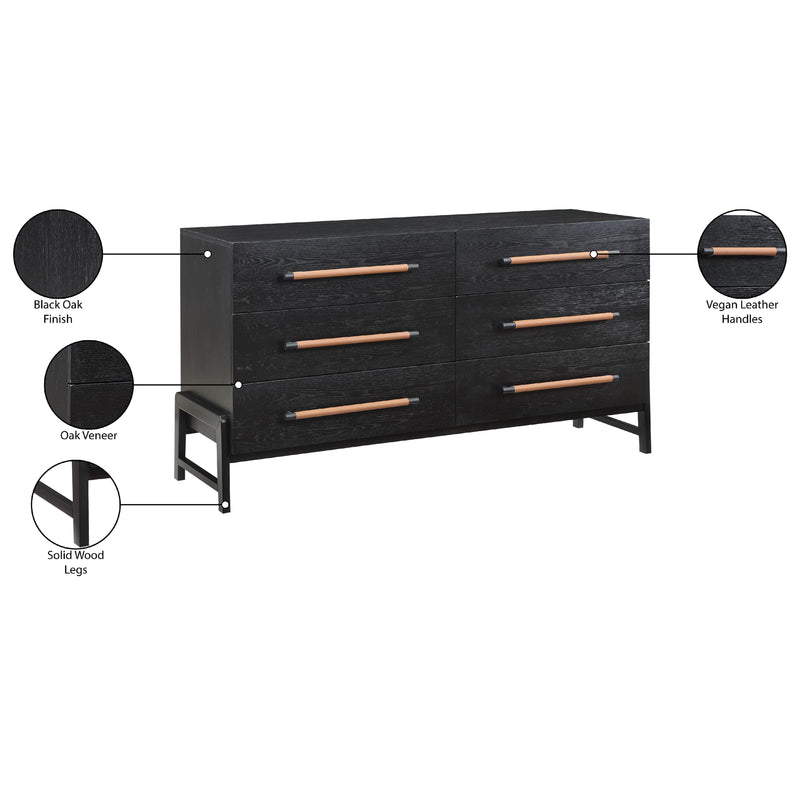 Meridian Kaya Black Vegan Leather Dresser IMAGE 11