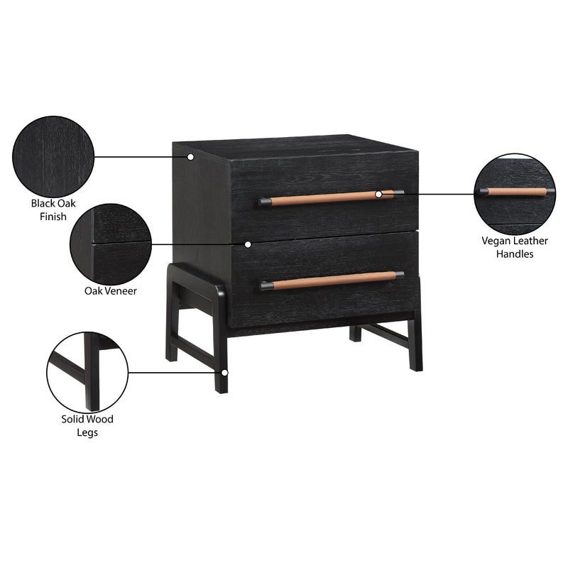 Meridian Kaya Black Vegan Leather Night Stand IMAGE 11