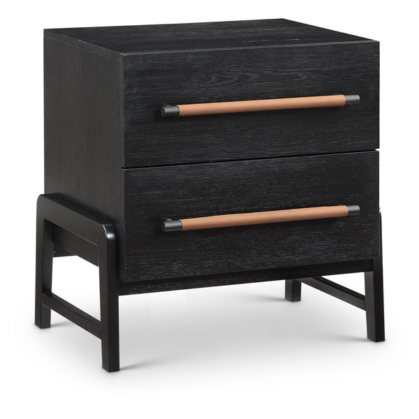 Meridian Kaya Black Vegan Leather Night Stand IMAGE 1