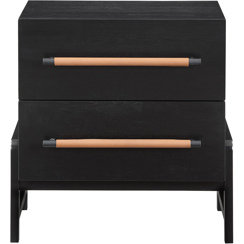 Meridian Kaya Black Vegan Leather Night Stand IMAGE 3