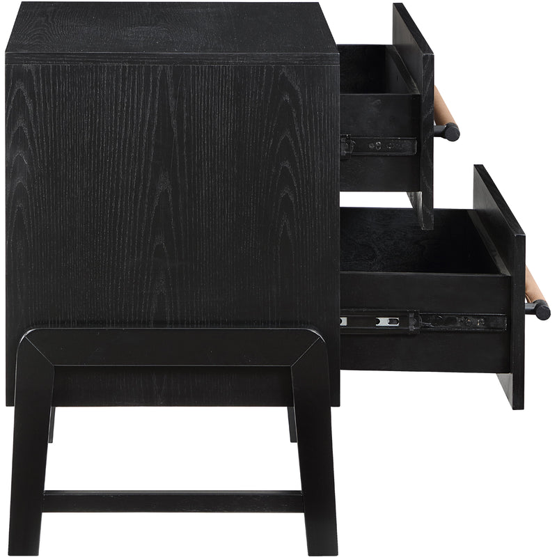 Meridian Kaya Black Vegan Leather Night Stand IMAGE 5