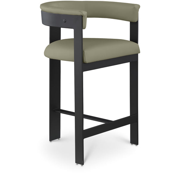 Meridian Romeo Olive Green Vegan Leather Counter Stool IMAGE 1