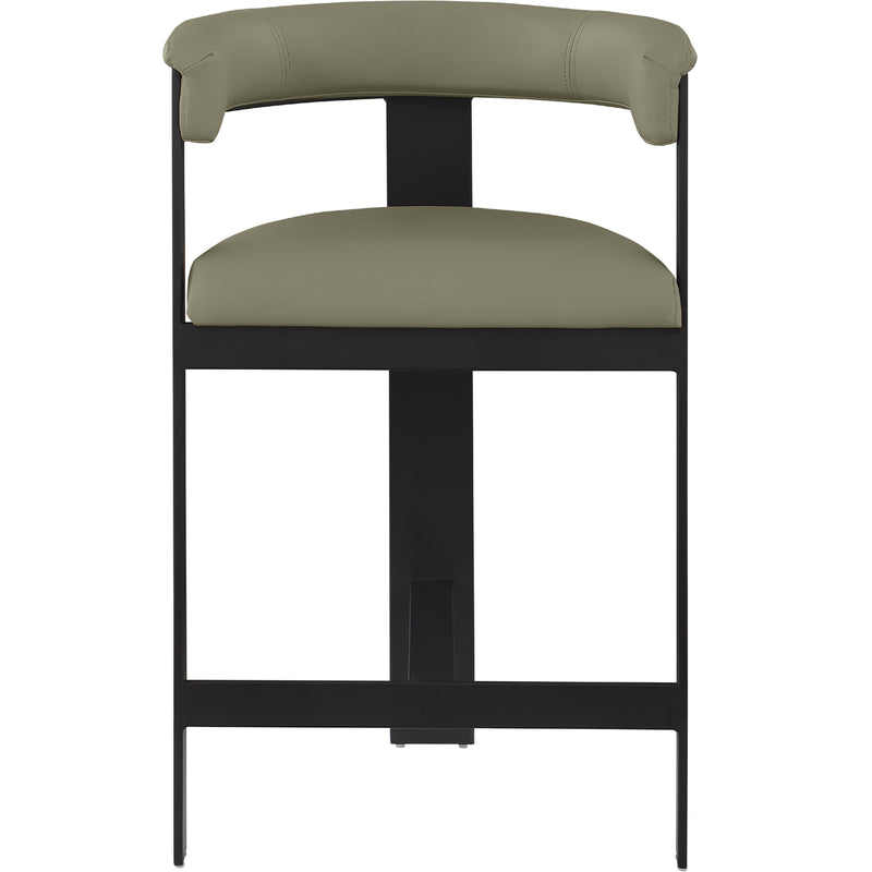 Meridian Romeo Olive Green Vegan Leather Counter Stool IMAGE 5
