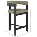 Meridian Romeo Olive Green Vegan Leather Counter Stool IMAGE 8