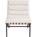 Meridian Burke Cream Vegan Leather Accent Chair IMAGE 3