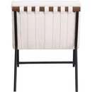 Meridian Burke Cream Vegan Leather Accent Chair IMAGE 5