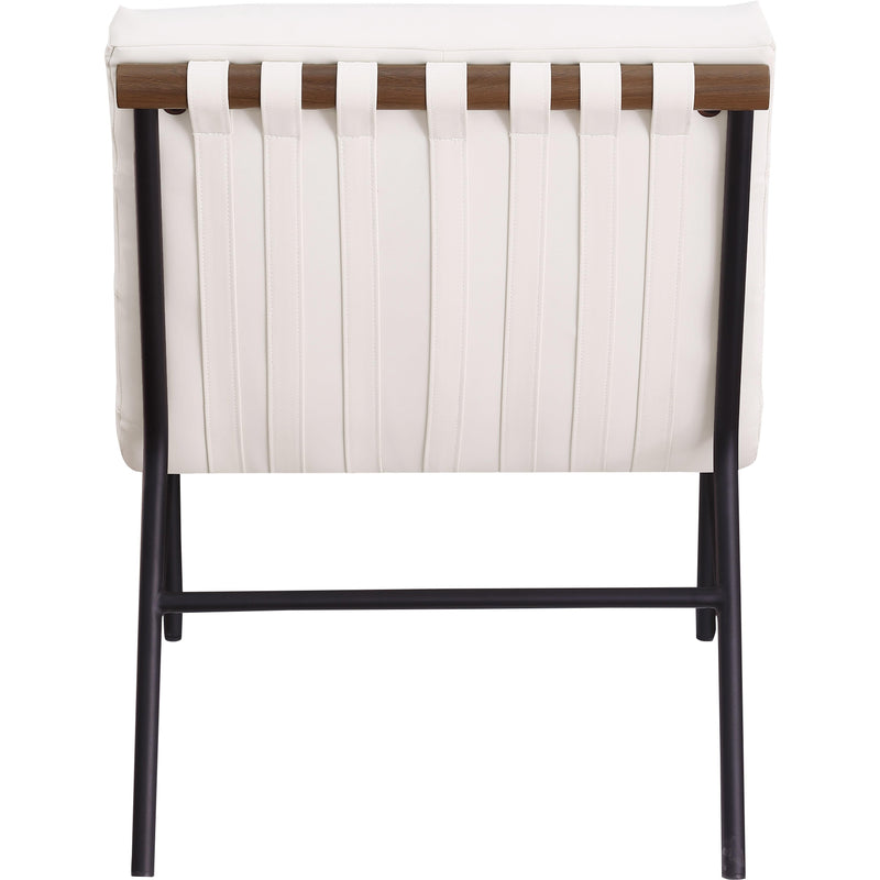 Meridian Burke Cream Vegan Leather Accent Chair IMAGE 5