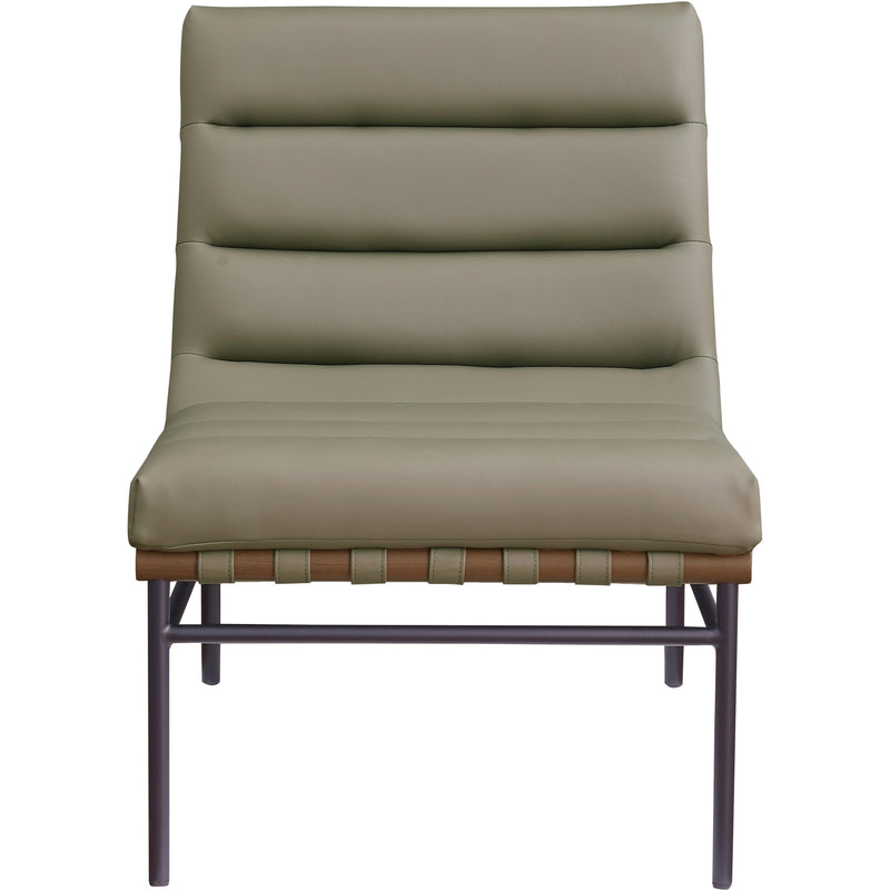 Meridian Burke Olive Vegan Leather Accent Chair IMAGE 3
