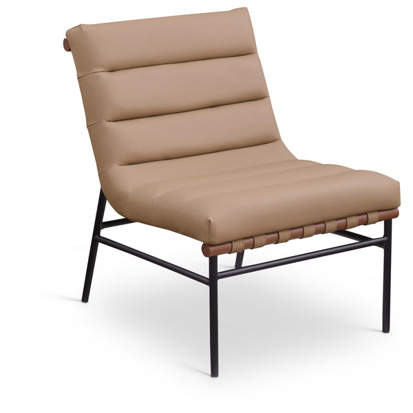 Meridian Burke Tan Vegan Leather Accent Chair IMAGE 1